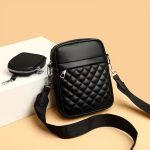 Easy Solid Color Quilted Crossbody Bag